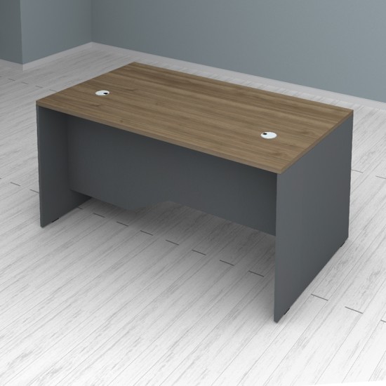 Γραφείο επαγγελματικό Venturo  χρώμα ανθρακί - καρυδί 150x80x75εκ.