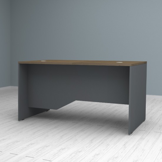 Γραφείο επαγγελματικό Venturo  χρώμα ανθρακί - καρυδί 150x80x75εκ.