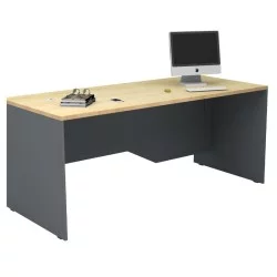 Γραφείο επαγγελματικό Venturo  χρώμα ανθρακί - φυσικό οξιάς 180x80x75εκ.