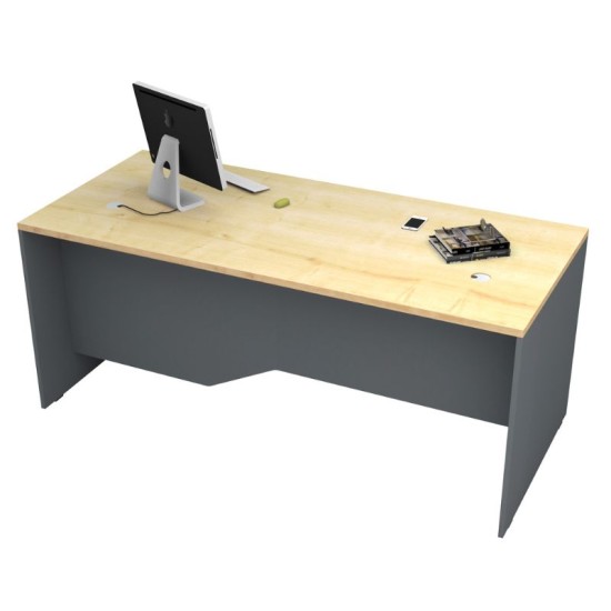 Γραφείο επαγγελματικό Venturo  χρώμα ανθρακί - φυσικό οξιάς 180x80x75εκ.