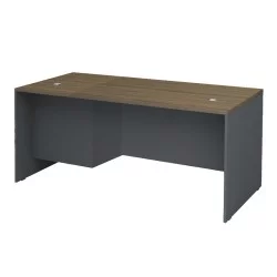 Γραφείο επαγγελματικό Venturo  χρώμα ανθρακί - καρυδί 180x80x75εκ.