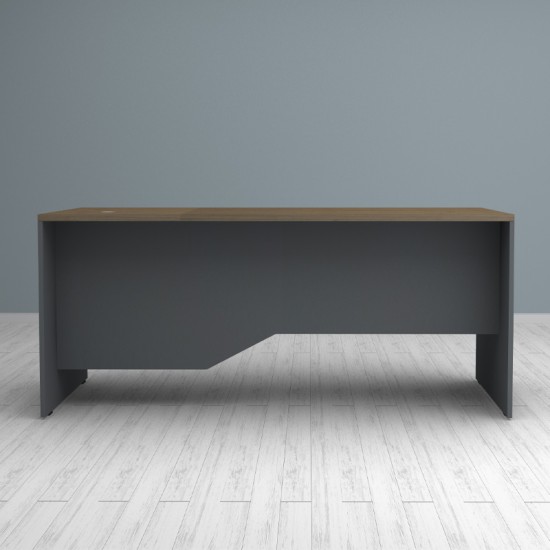 Γραφείο επαγγελματικό Venturo  χρώμα ανθρακί - καρυδί 180x80x75εκ.