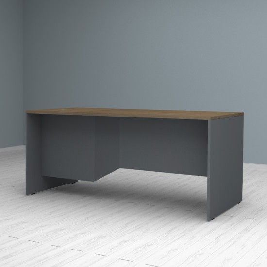 Γραφείο επαγγελματικό Venturo  χρώμα ανθρακί - καρυδί 180x80x75εκ.