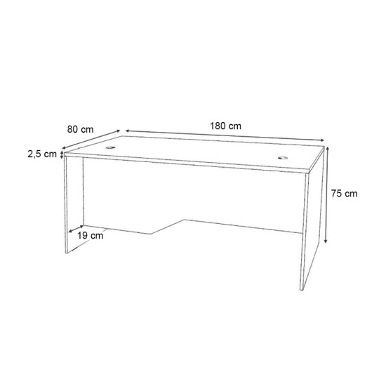 Γραφείο επαγγελματικό Venturo  χρώμα ανθρακί - καρυδί 180x80x75εκ.