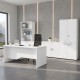 Γραφείο επαγγελματικό Venturo  χρώμα λευκό 180x80x75εκ.