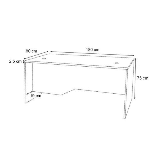Γραφείο επαγγελματικό Venturo  χρώμα λευκό 180x80x75εκ.