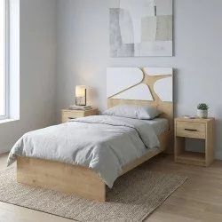 Κρεβάτι Bergamo  χρώμα φυσικό οξιάς 100x200εκ.