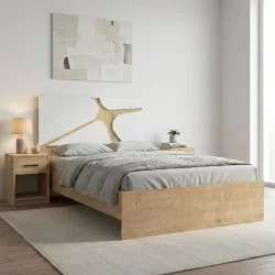 Κρεβάτι Bergamo  χρώμα φυσικό οξιάς 120x200εκ.