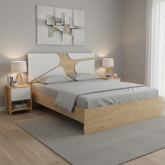 Κρεβάτι Bergamo  χρώμα φυσικό οξιάς 160x200εκ.