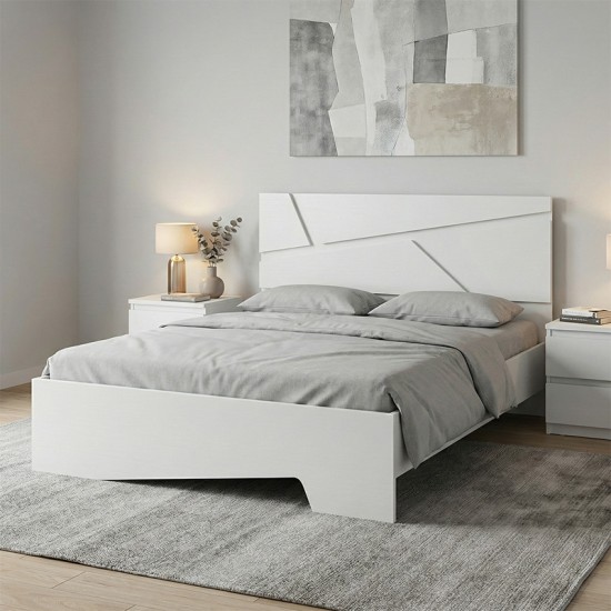 Κρεβάτι Efes  χρώμα λευκό 160x200εκ.