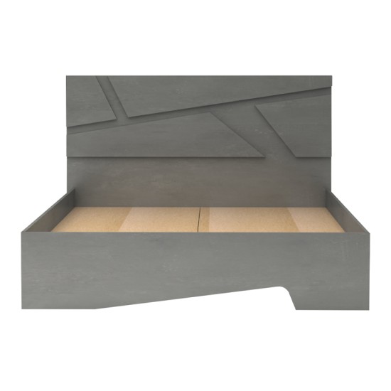Κρεβάτι Efes  χρώμα γκρι σκυροδέματος 160x200εκ.