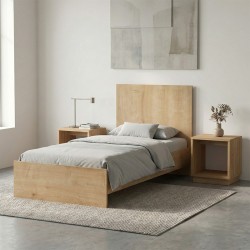 Κρεβάτι Troy  χρώμα φυσικό οξιάς 100x200εκ.