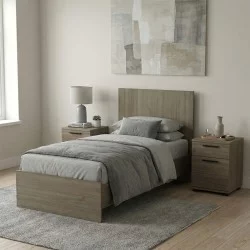 Κρεβάτι Troy  χρώμα καρυδί 100x200εκ.