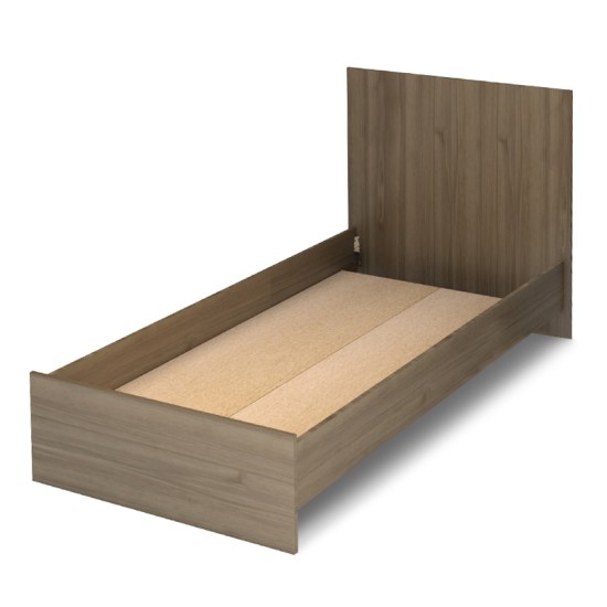 Κρεβάτι Troy  χρώμα καρυδί 100x200εκ.