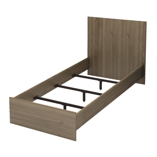 Κρεβάτι Troy  χρώμα καρυδί 100x200εκ.