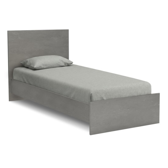 Κρεβάτι Troy  χρώμα γκρι σκυροδέματος 100x200εκ.