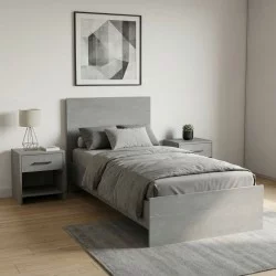 Κρεβάτι Troy  χρώμα γκρι σκυροδέματος 100x200εκ.