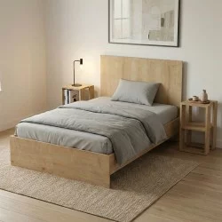 Κρεβάτι Troy  χρώμα φυσικό οξιάς 120x200εκ.