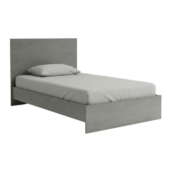 Κρεβάτι Troy  χρώμα γκρι σκυροδέματος 120x200εκ.