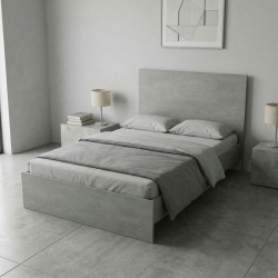 Κρεβάτι Troy  χρώμα γκρι σκυροδέματος 120x200εκ.