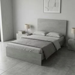 Κρεβάτι Troy  χρώμα γκρι σκυροδέματος 120x200εκ.