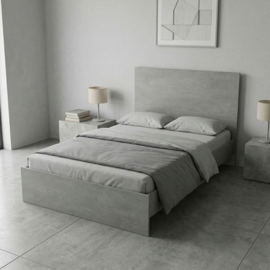 Κρεβάτι Troy  χρώμα γκρι σκυροδέματος 120x200εκ.