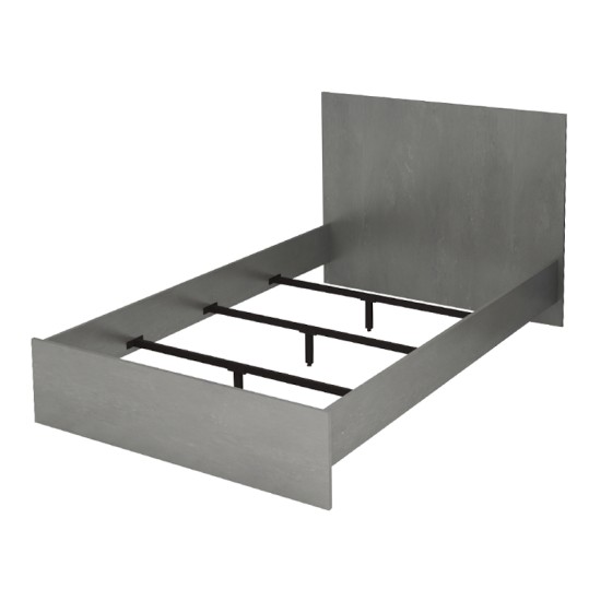 Κρεβάτι Troy  χρώμα γκρι σκυροδέματος 120x200εκ.