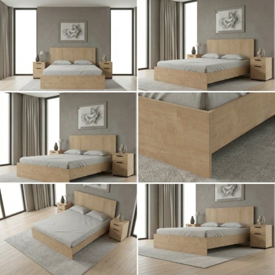 Κρεβάτι Troy  χρώμα φυσικό οξιάς 140x190εκ.