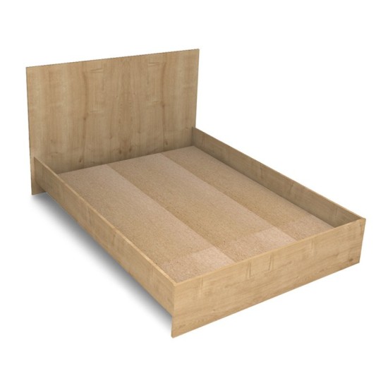 Κρεβάτι Troy  χρώμα φυσικό οξιάς 140x190εκ.