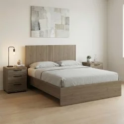 Κρεβάτι Troy  χρώμα καρυδί 140x190εκ.