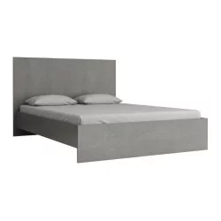 Κρεβάτι Troy  χρώμα γκρι σκυροδέματος 140x190εκ.