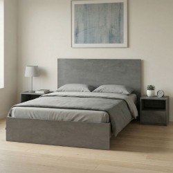 Κρεβάτι Troy  χρώμα γκρι σκυροδέματος 140x190εκ.