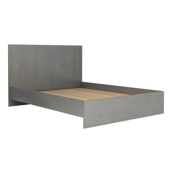 Κρεβάτι Troy  χρώμα γκρι σκυροδέματος 140x190εκ.
