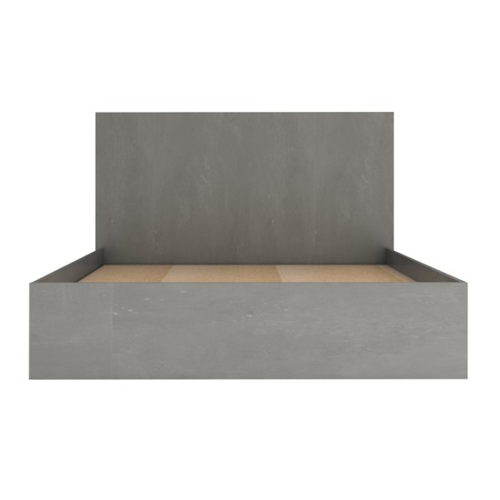 Κρεβάτι Troy  χρώμα γκρι σκυροδέματος 140x190εκ.