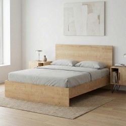 Κρεβάτι Troy  χρώμα φυσικό οξιάς 150x200εκ.