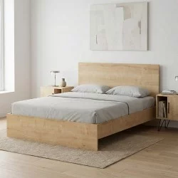 Κρεβάτι Troy  χρώμα φυσικό οξιάς 150x200εκ.