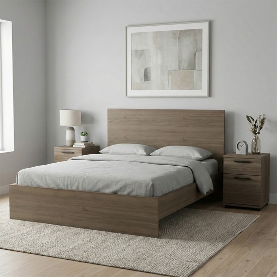 Κρεβάτι Troy  χρώμα καρυδί 150x200εκ.