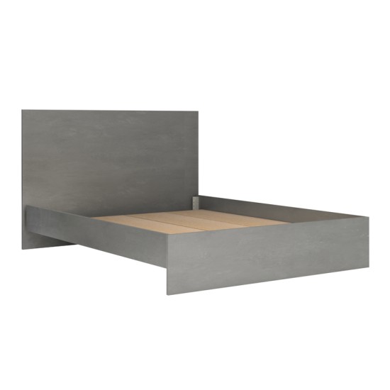 Κρεβάτι Troy  χρώμα γκρι σκυροδέματος 150x200εκ.