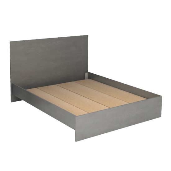 Κρεβάτι Troy  χρώμα γκρι σκυροδέματος 150x200εκ.