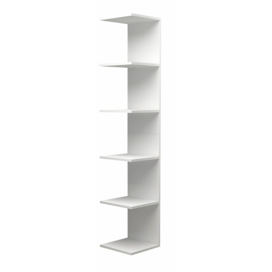 Βιβλιοθήκη - Ραφιέρα τοίχου Silver  χρώμα λευκό 34,6x31,5x180εκ.