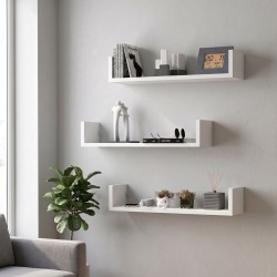 Ραφιέρα τοίχου Dark  3 τεμαχίων χρώμα λευκό 60x15x12εκ.