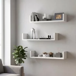 Ραφιέρα τοίχου Dark  3 τεμαχίων χρώμα λευκό 60x15x12εκ.