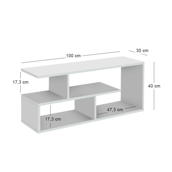 Έπιπλο τηλεόρασης Forever  χρώμα λευκό 100x30x40cm.