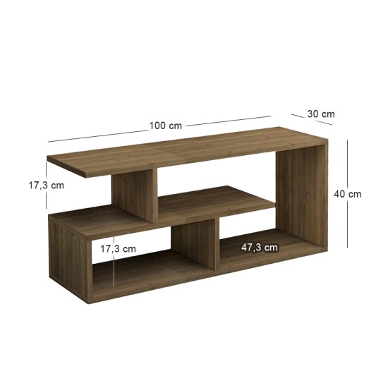 Έπιπλο τηλεόρασης Forever  χρώμα καρυδί 100x30x40cm.