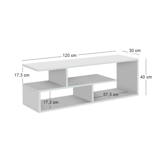 Έπιπλο τηλεόρασης Forever  χρώμα λευκό 120x30x40cm.