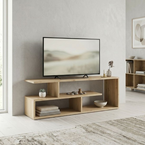 Έπιπλο τηλεόρασης Forever  χρώμα φυσικό οξιάς 120x30x40cm.