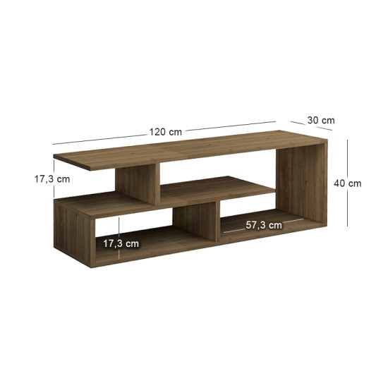 Έπιπλο τηλεόρασης Forever  χρώμα καρυδί 120x30x40cm.