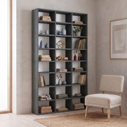 Βιβλιοθήκη Diamond  χρώμα γκρι σκυροδέματος 100x16,6x178εκ.