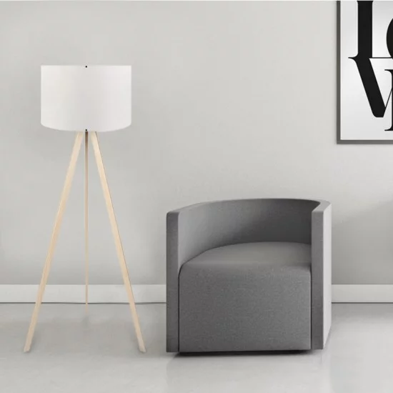 Φωτιστικό δαπέδου Rosling Mdf/ύφασμα Pvc χρώμα φυσικό/λευκό 38x21x140εκ. Φωτιστικό δαπέδου Rosling Mdf/ύφασμα Pvc χρώμα φυσικό/λευκό 38x21x140εκ.