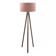 Φωτιστικό δαπέδου Rosling  Mdf/ύφασμα Pvc χρώμα καρυδί - dusty rose 38x38x140εκ. - 0241992